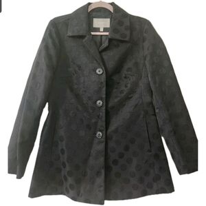Banana Republic Elegant Black Polka Dot Women's Coat Size S